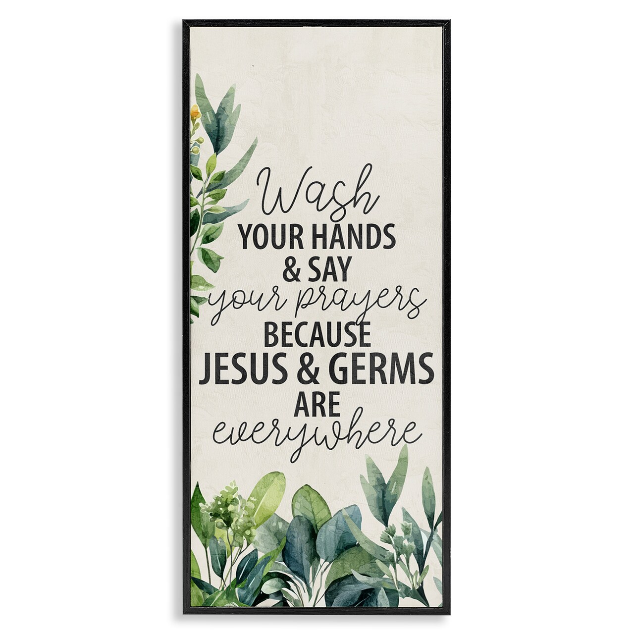 Stupell Industries Jesus & Germs Hygiene Framed Giclee Wall Art Design by Kim Allen